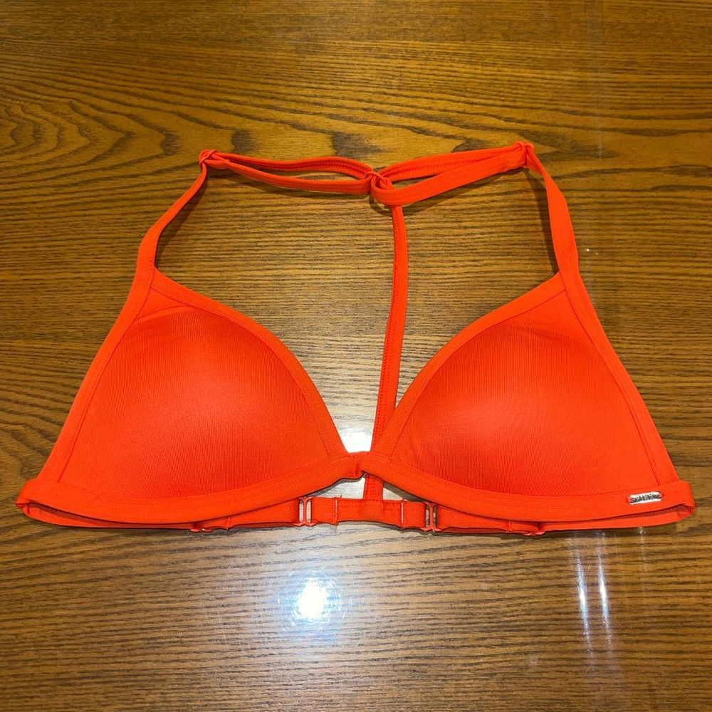 Victoria’s Secret PINK Vibrant Orange Halter Bikini Top